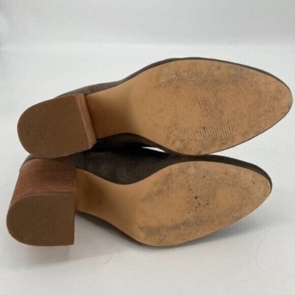 Steve Madden Taupe Suede Ravyn Boho Stacked Block Heel Pull On 9.5 Ankle Booties - Picture 8 of 8